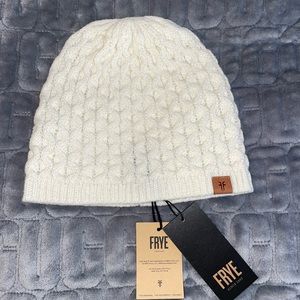 NEW Frye Classic Cream Knit Beanie/Cap